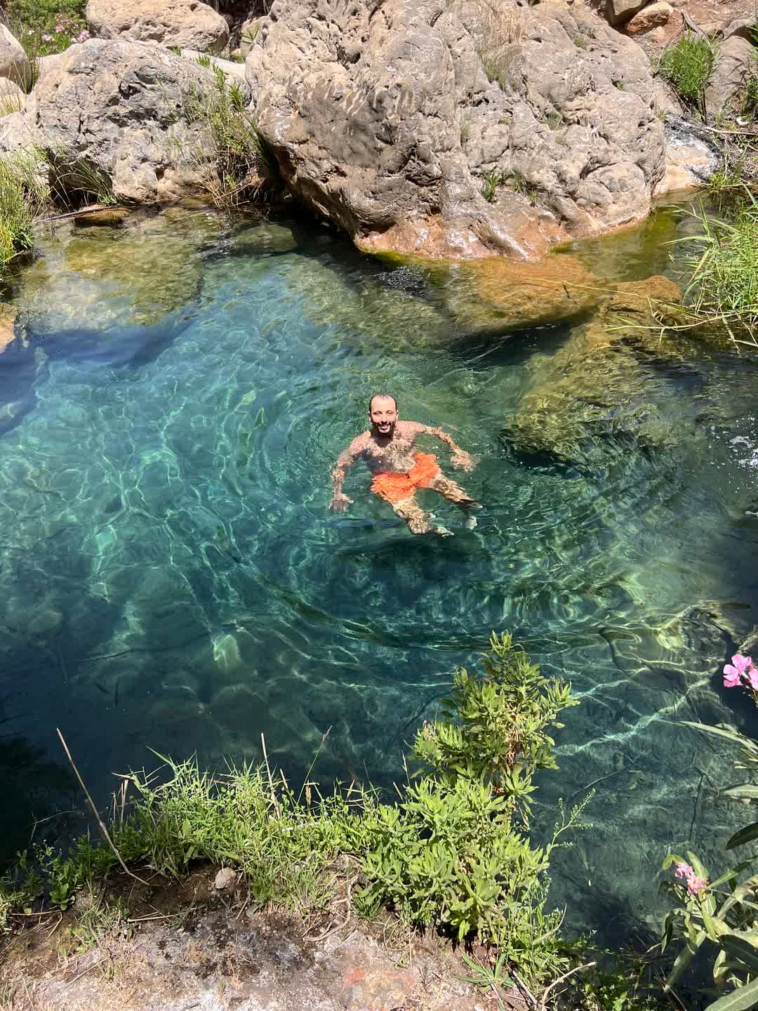 Swimming in the hidden lake